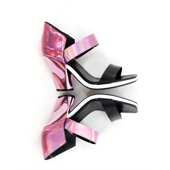 MISSONI Iridescent Pink Faceted D'Orsay Heels New Floor Model Sz 39 8.5 NWT - Picture 6 of 11